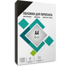 Обложки для переплета А4 "кожа" черные 100 шт, ГЕЛЕОС [CCA4B]
